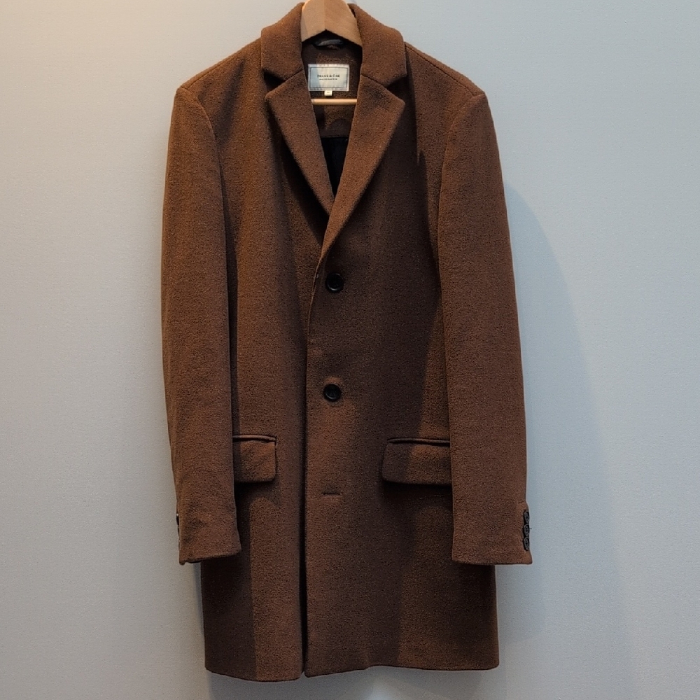 Frank & Oak Men's Brown Wool Coat Size 40